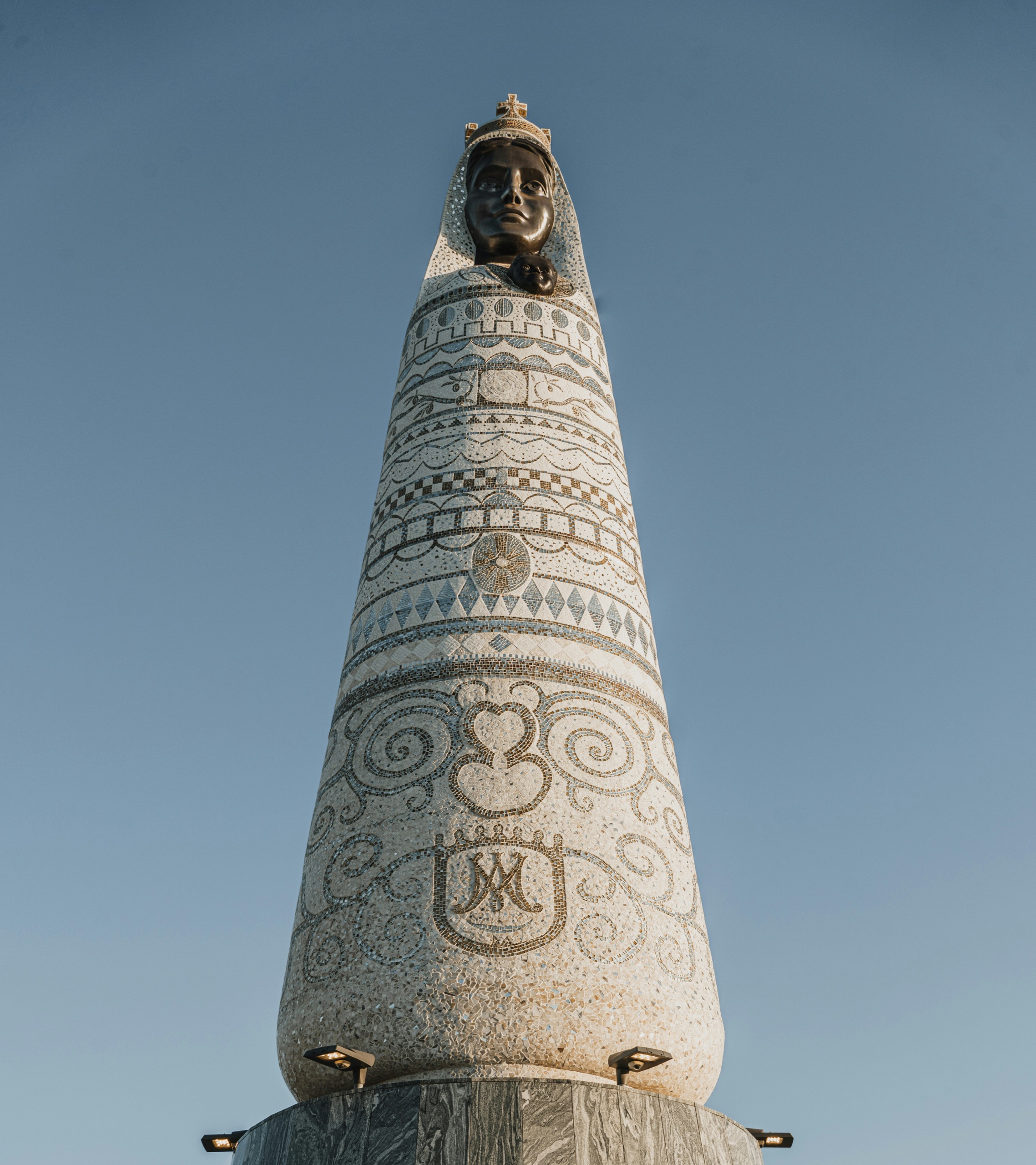 The Lady of Loreto statue overlooking Primošten on a clear Dalmatian day