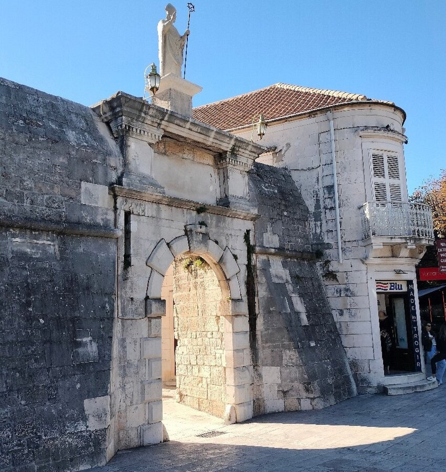 The Land Gate — the stone main entrance into the medieval island town of Trogir